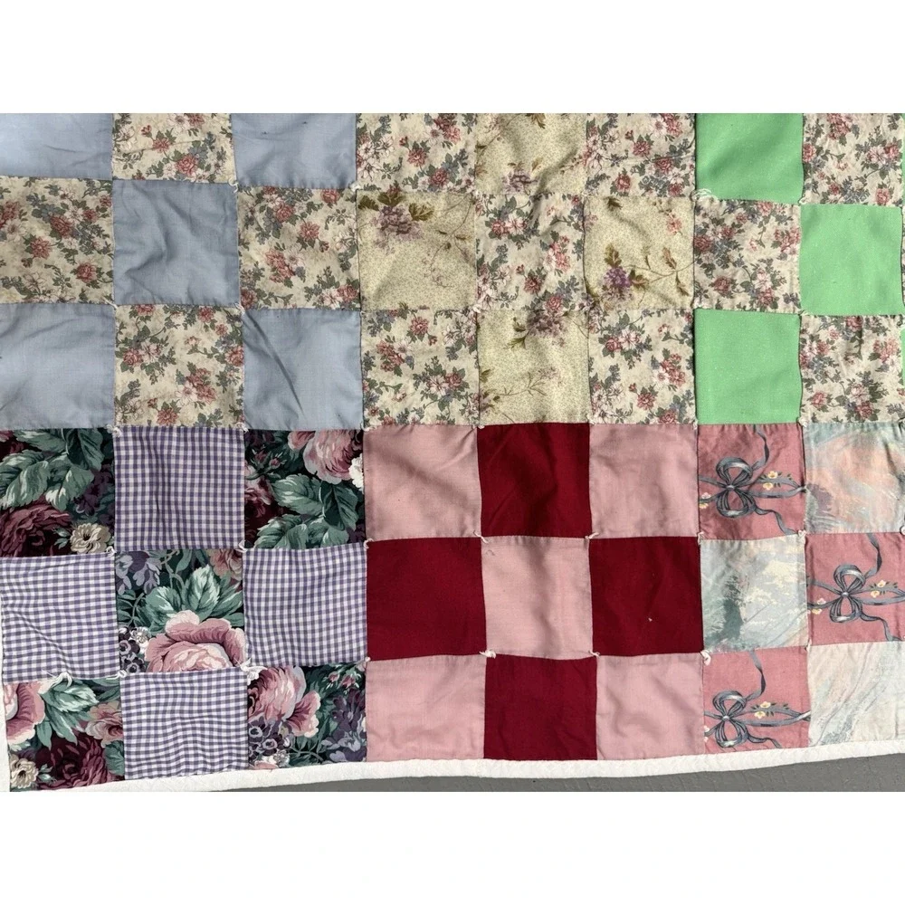 VTG Quilt‎ Baby Patchwork By ABC Quilts 1998 Colorful Nursery Blanket
